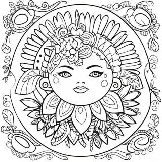 Simple Mexican Folk Art Coloring Page 67603-54201