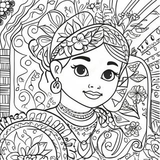 Simple Mexican Folk Art Coloring Page 67603-54202