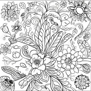 Colorful Mexican Folk Art Patterns Coloring Page 67604-54198