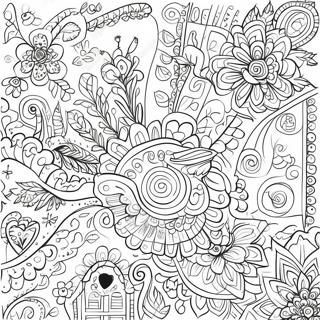 Colorful Mexican Folk Art Patterns Coloring Page 67604-54199