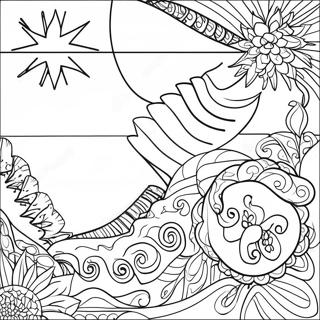 Colorful New Zealand Flag Coloring Page 67614-54217