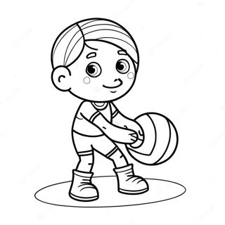 Adorable Volleyball Player Coloring Page 67624-54216