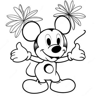 Mickey Mouse With Fireworks Coloring Page 67644-54233