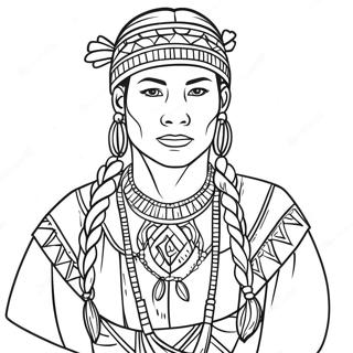 Wampanoag Traditional Dress Coloring Page 67664-54249