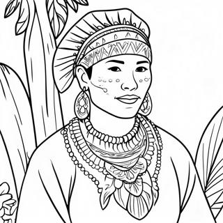 Wampanoag Traditional Dress Coloring Page 67664-54250