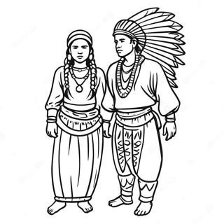 Wampanoag Traditional Dress Coloring Page 67664-54251