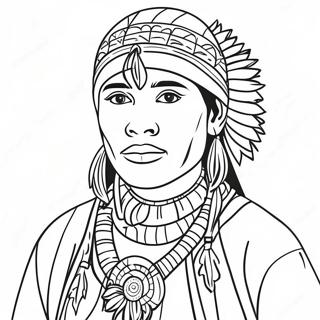 Wampanoag Traditional Dress Coloring Page 67664-54252