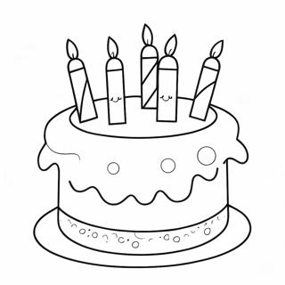 Colorful Birthday Cake For Mom Coloring Page 6767-5506