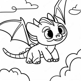 Toothless Flying Through The Sky Coloring Page 67684-54265