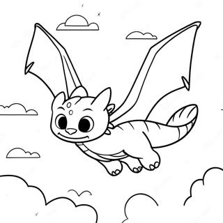 Toothless Flying Through The Sky Coloring Page 67684-54267