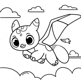 Toothless Flying Through The Sky Coloring Page 67684-54268