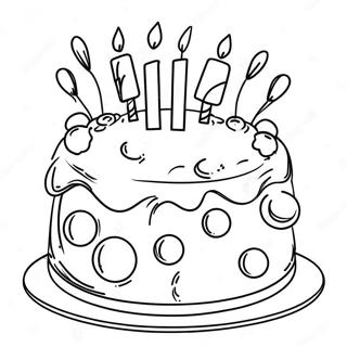 Joyful 11th Birthday Cake Coloring Page 67734-54307