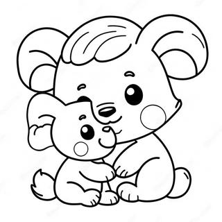 Cute Mom And Baby Animal Coloring Page 67744-54312