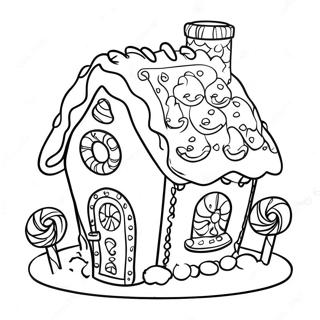 Gingerbread Candy House Coloring Page 67754-54321