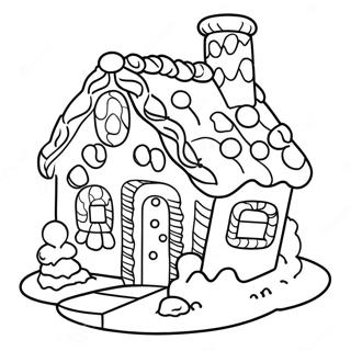 Gingerbread Candy House Coloring Page 67754-54322