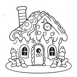 Gingerbread Candy House Coloring Page 67754-54323