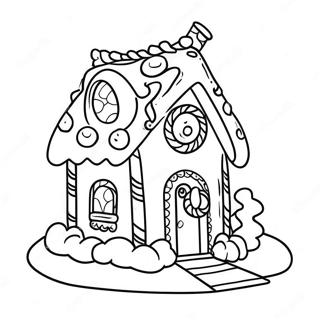 Gingerbread Candy House Coloring Page 67754-54324