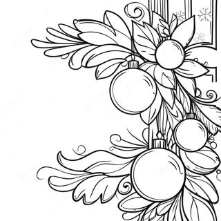 Festive Christmas Border Coloring Page 67774-54334