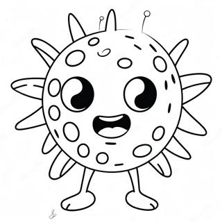 Cute Cartoon Virus Coloring Page 67784-54346