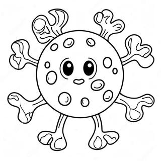 Cute Cartoon Virus Coloring Page 67784-54347