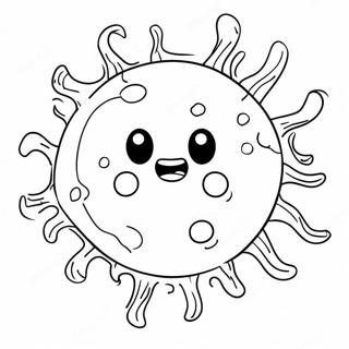 Cute Cartoon Virus Coloring Page 67784-54348