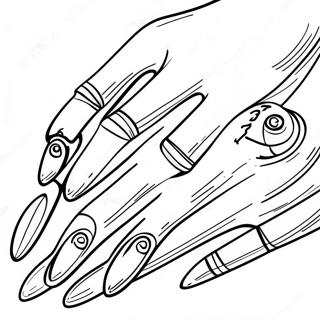 Hand Nail Coloring Pages