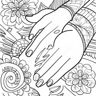 Hand Nail Coloring Page 67813-54368