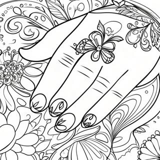 Sparkly Nail Art Coloring Page 67814-54369