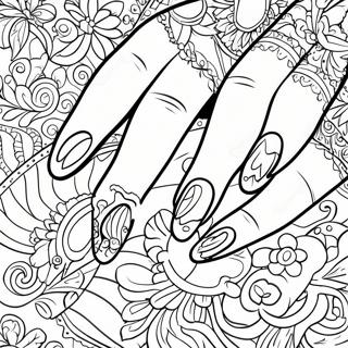 Sparkly Nail Art Coloring Page 67814-54371