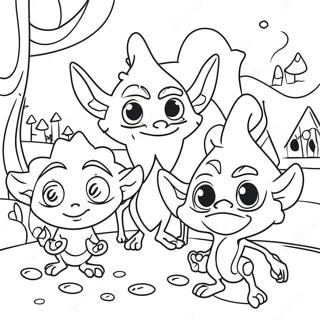 Whimsical Goblin Village Coloring Page 67824-54381