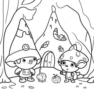 Whimsical Goblin Village Coloring Page 67824-54384