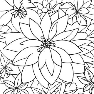 Poinsettia Template Coloring Pages