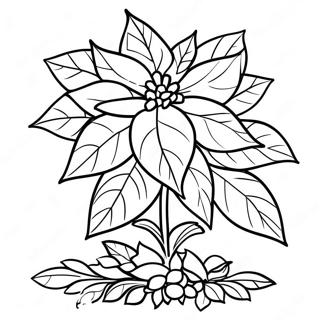 Festive Poinsettia Plant Coloring Page 67834-54387