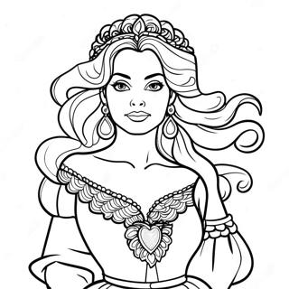 Esmeralda In Colorful Dress Coloring Page 67854-54402