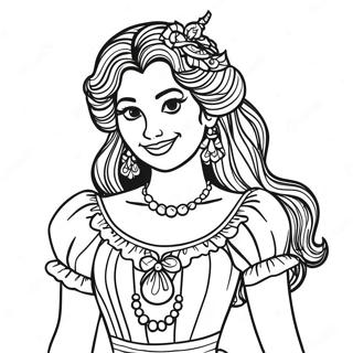 Esmeralda In Colorful Dress Coloring Page 67854-54404