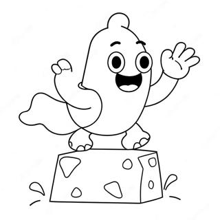 Colorful Q Bert Jumping Coloring Page 67924-54453