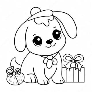 Cute Christmas Puppy Coloring Pages