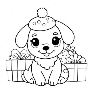 Cute Christmas Puppy Coloring Page 67963-54482