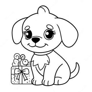 Cute Christmas Puppy Coloring Page 67963-54484