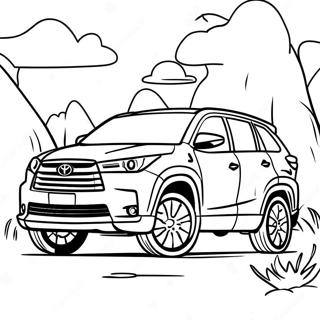 Toyota Highlander Family Road Trip Coloring Page 67994-54517