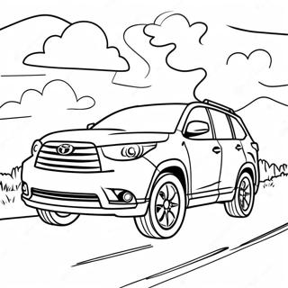 Toyota Highlander Family Road Trip Coloring Page 67994-54518