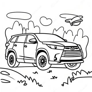 Toyota Highlander Family Road Trip Coloring Page 67994-54520