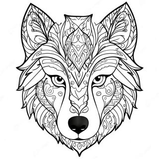 Majestic Wolf Head Coloring Page 68024-54533