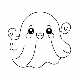 Kawaii Cute Ghost Coloring Pages