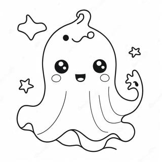 Kawaii Cute Ghost Coloring Page 68033-54543