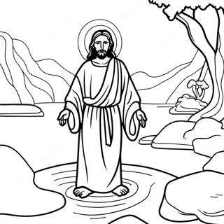 Jesus In The River Jordan Coloring Page 68044-54553