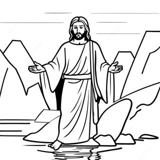 Jesus In The River Jordan Coloring Page 68044-54555