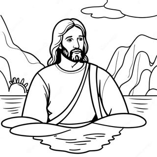 Jesus In The River Jordan Coloring Page 68044-54556