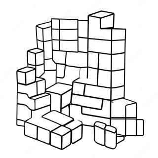 Tetris Game Pieces Coloring Page 68053-54559