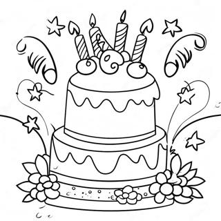 Happy 12th Birthday Celebration Coloring Page 68073-54573